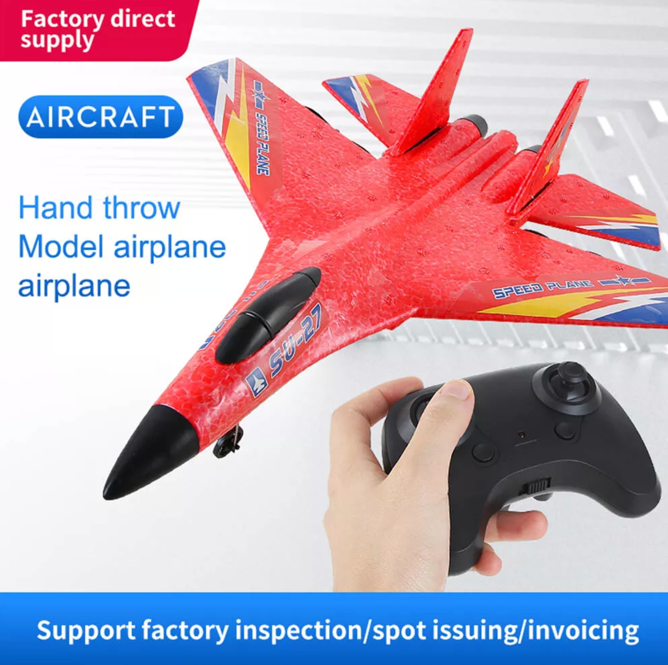 SU-27 Foam Fighter Remote Control Plane Model Easy To Fly RC Red Blue Yellow